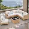 Buenhomino Patio Furniture Set – Outdoor Sectional Wicker Sofa with Cushions, All-Weather PE Rattan Conversation Set for Garden, Balcony & Poolside - 3 of 4