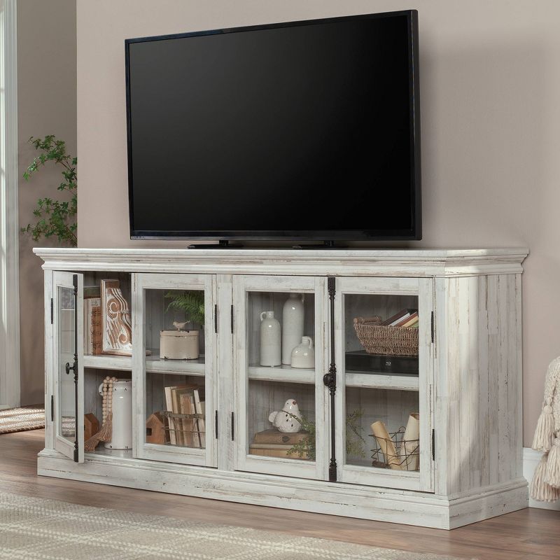 Sauder Barrister Lane TV Credenza for TVs up to 80&#34; White Plank, 3 of 9