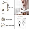 "Evideco French Home Goods Faux Leather Curtain Tiebacks with Wooden Tips – Flexible, No Installation Needed      " - image 3 of 4