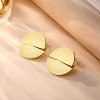 Sterling Silver & 14K Gold Disc Stud Earrings, Hypoallergenic Brushed Circle Drop Dangle Jewelry, Trendy Swingable Studs for Women - 3 of 4