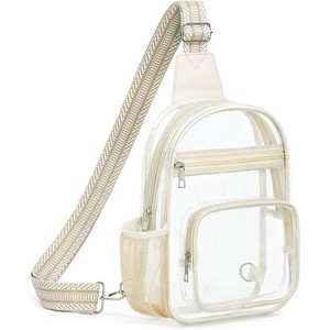 Large Transparent Sling Backpack, Stadium Compliant Clear Crossbody Bag, for Sports Events, Venue Security - 1 of 4
