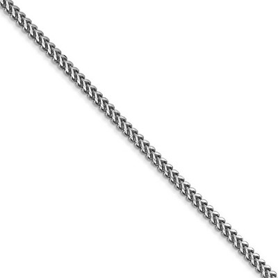 Black Bow Jewelry 1.5mm 14k White Gold Solid Franco Chain Necklace