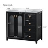 36 Inch Bathroom Storage Cabinet Vanity with Two Soft Closed Doors, Adjustable Shelves, and Three Drawers - 4 of 4
