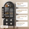 Docred Arched cabinet Bookshelf Bookcase Storage with Tempered Glass Doors Versatile Kitchen Cabinets,71'' Tall Food Pantry for Living Dining Room - 3 of 4