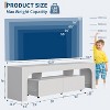 Coucheta 63 inch TV Stand TVs up to 75", Wood Cabinet Entertainment Center Media with 2 Drawer, Open Shelf Storage, Remote Control 16 Color LED - 3 of 4