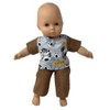 Doll Clothes Superstore  Whimsical Safari Print Shirt & Brown Pants Outfit – Handmade for 15–16 Inch Baby Dolls - 2 of 4