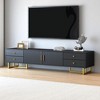 Modern 70.9" TV Stand for 75" TVs, Entertainment Console with 4 Drawers & Cabinet, Wave Groove Door, Media Storage Unit with Cable Management - 2 of 4