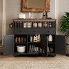 46.5'' Farmhouse Kitchen Island with Drape of Beads, Power Outlet, Rolling Kitchen Cart on Wheels with Drop Leaf - 2 of 4
