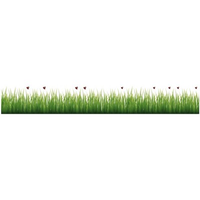Grass and Ladybugs Border Decal Wall Art - Brewster