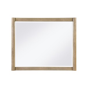 FONTOI Large Sarai Mirror Sleek Wood Frame Dresser Attached Rounded Sides Modern Home Accent for Bedroom or Living Room, Brown, 47"*2.3"*38" - 1 of 4