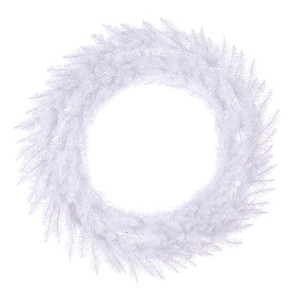 Vickerman Artificial Sparkle White Spruce Wreath - 1 of 4
