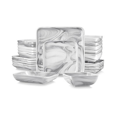 Nebula Vortex Marble Square Dinnerware Set