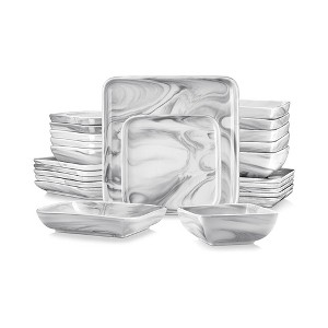 Nebula Vortex Marble Square Dinnerware Set - 1 of 3