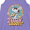 Girls' - Peanuts - Feelin Groovy Snoopy And Woodstock Graphic Sleeveless Aline Dress - 2 of 4