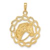 Black Bow Jewelry 14k Yellow Gold Horse Head and Horseshoe Wreath Pendant, 24mm - 3 of 4