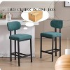 Bar Stools Set of 2, 26 Inch Modern Upholstered Fabric Bar Height Bar Stools green - 2 of 4