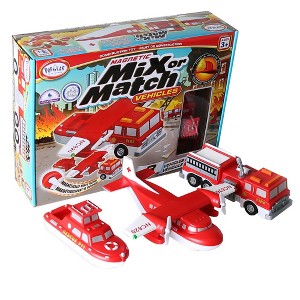 Popular Playthings Mix & Match Magnetic Fire Rescue Toy Vehicles - Toddler & Kids Toys, Trucks/Cars - 1 of 4