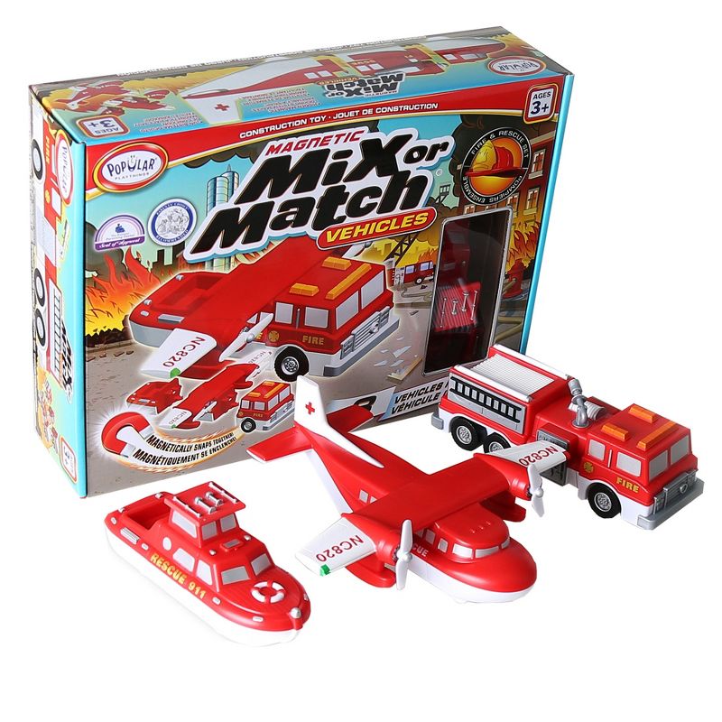 Popular Playthings Magnetic Mix or Match® Vehicles, Fire & Rescue, 1 of 6