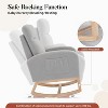 Rocking Chair, Upholstered Glider Chair with Side Pocket, Nursery Chair with High Backrest and Rubber Wood Legs for Living Room, Bedroom, Nursing Room - 3 of 4