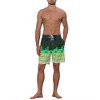 Lars Amadeus Men's Hawaiian Drawstring Waist Color Block Plaid Board Shorts - 2 of 4
