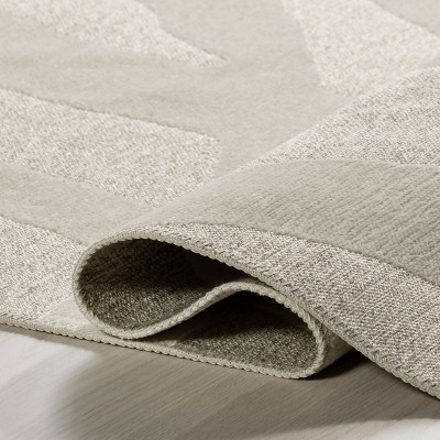 Claude Cream Abstract Reversible Washable Cotton Area Rug