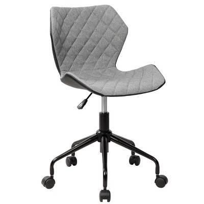 Deluxe Modern Height Adjustable Office Armless Task Chair- Gray- Techni Mobili