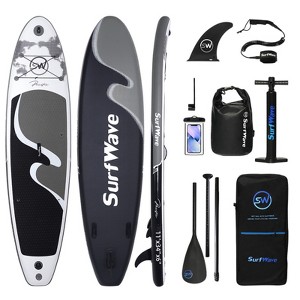 VisioGear 11' Stand Up Paddle Board with Accessories, Black & Grey, 132"*33"*6" - 1 of 4