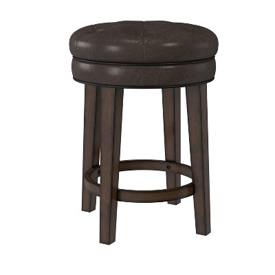 25.5" Krauss Wood Backless Swivel Counter Height Barstool Charcoal Gray - Hillsdale Furniture