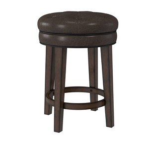 25.5" Krauss Wood Backless Swivel Counter Height Barstool Charcoal Gray - Hillsdale Furniture: Matte Finish, Rubberwood Frame - 1 of 4