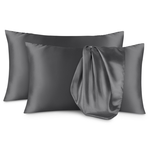 Gray satin pillowcase sale