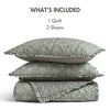 AENKYO All-Season Quilt Set, King 3-Piece Reversible Floral Bedding in Sage Green, Lightweight Microfiber with Matching Shams - 3 of 4