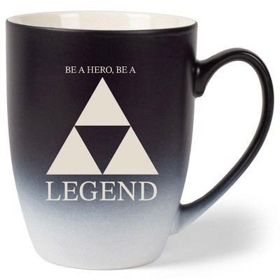 100 North Three Scales 10 Ounce Black and White Two Toned Ombre, Comfortably Fits Your Hands, Ceramic Tea Coffee Cup Mug, Be A Hero, Be A Legend