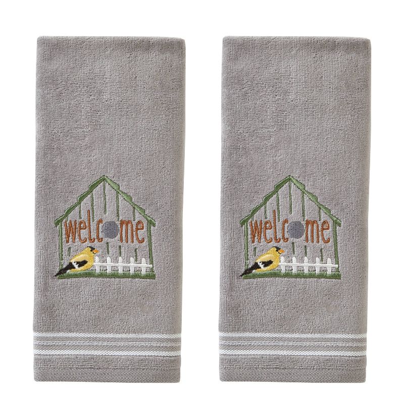 2pk Welcome Birdhouse Hand Towel Set Gray - SKL Home, 1 of 7