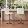 Syemin Counter and Bar Stools 2 Pieces Adjustable Swivel Barstools Modern Counter Stools Counter Height Barstools for Bar, White, 17.32"*20.08"*37.01" - 4 of 4