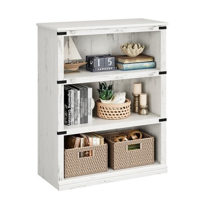 5 Tier Bookcase, Farmhouse Book Shelf with Storage, Tall Book Case Wooden 5 Shelf Bookcase for Home Office, Living Room, Bed Room