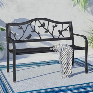 Captiva Designs Two Seat Cast Steel Garden Bench - 1 of 4