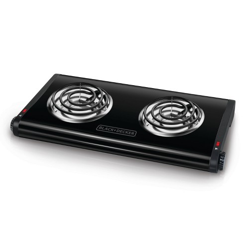 Black Decker Double Burner Portable Buffet Range Black Db1002b