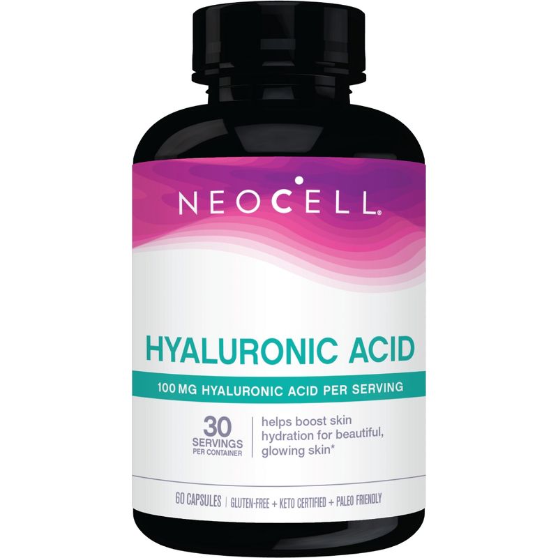 NeoCell Hyaluronic Acid Supplement, Gluten Free, 100 mg, 60 Capsules, 1 of 3