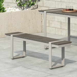 Coolbibila Farmhouse Dining Chairs For Outdoor, Patio Dining Chairs With 58 Inch Long, Dining Bench for Outdoor With Aluminum Frame - 1 of 4