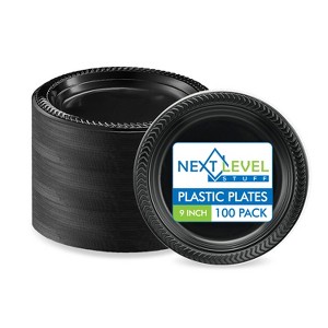 Next Level Stuff Disposable Plastic Plates - Durable and Microwavable Dinnerware for Weddings, Parties, and Everyday Use - 1 of 4