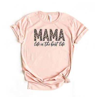 Simply Sage Market Women's Mama Life Is The Best Life Leopard Short Sleeve Graphic Tee