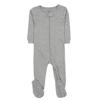 Leveret Toddler Footed Cotton Solid Neutral Color Pajamas