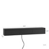 GDFStudio Ena Modern Wall Mounted Floating TV Stand with 3 Hidden Shelves, LED Light and Power Outlet - 3 of 4