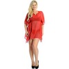 HAPPY BAY Women's Beachwear Swimsuit Coverups for Women Summer Swim Beach Dress Cover Ups for Swimwear Women Hawaiian Bathing Suit Medium-L Red Solid - 3 of 3