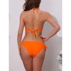 INSPIRE CHIC Women's Knot Twist Halter Double Straps Tie Back Bra Triangle Bottoms Swimwear Bikini Sets 2 Sets - 3 of 4