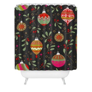 Emanuela Carratoni Christmas Vintage Ornaments Shower Curtain - Deny Designs - 1 of 3