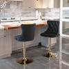 45.6"Golden Swivel Velvet Barstools Adjusatble Seat,Beige - 3 of 4
