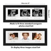 Americanflat Sonogram Picture Frame with Shatter-Resistant Glass, 15x5 Frame Fits Three 3x4 Sonograms with Interchangeable Mats, Black - 2 of 4