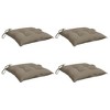 vidaXL Taupe Chair Cushions 4 pcs | 19.7"x19.7"x2.8" | Oxford Fabric | Outdoor Seating Comfort | Durable and Stylish - 3 of 4