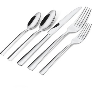 BRINJOY 45-Piece Stainless Steel Silverware Set - Ergonomic Cutlery Set with Steak Knives for 8, Dishwasher Safe - 1 of 4